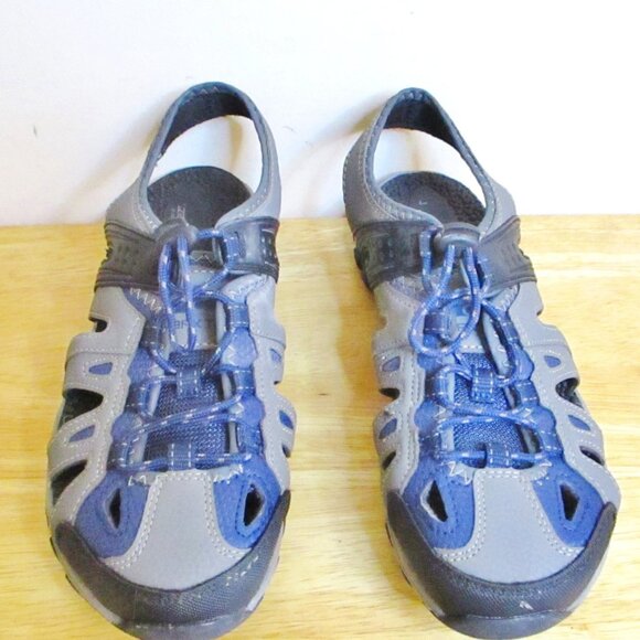 Ozark Trail Mens Outdoor Hiking Shoes / Sandals, Closed Toe, Gray & Blue, Size 7 - Picture 1 of 14